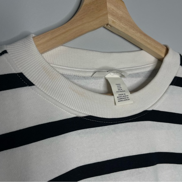 Women’s H&M‎ maternity black white striped sweatshirt tunic medium - Picture 5 of 6